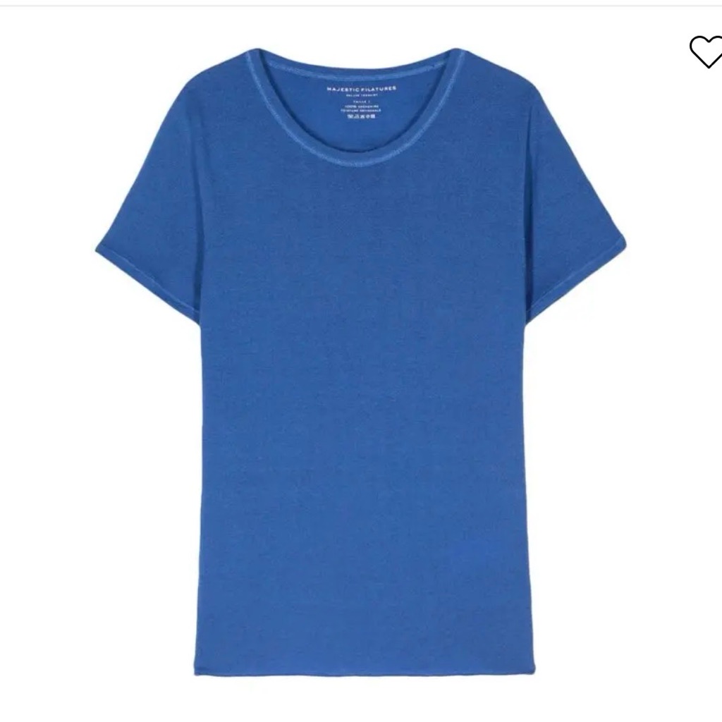 Majestic Filatures 100% Cashmere Short Sleeve Crewneck Sweater T-Shirt Blue 3 M